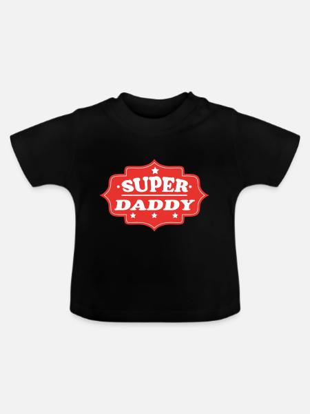 SUPER PAPA - Baby Bio-T-Shirt mit Rundhals - Schwarz