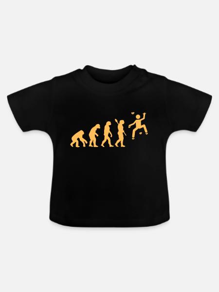 Evoution Bouldern orange - Baby Bio-T-Shirt mit Rundhals - Schwarz