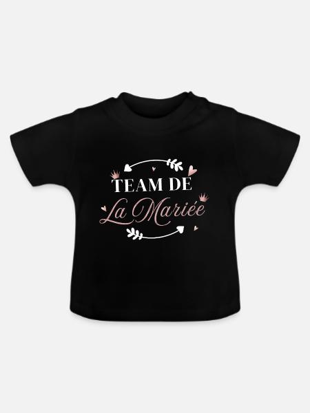 Pink Arrow Brautteam - Baby Bio-T-Shirt mit Rundhals - Schwarz