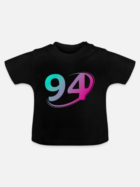 Nummer 94 mehrfarbig - Baby Bio-T-Shirt mit Rundhals - Schwarz