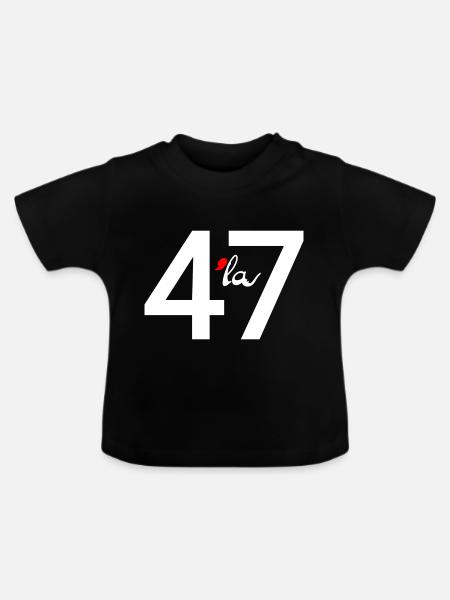 47 comma la - Baby Bio-T-Shirt mit Rundhals - Schwarz