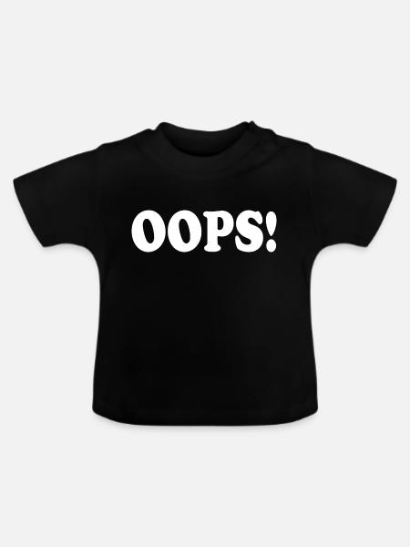 Oops - Baby Bio-T-Shirt mit Rundhals - Schwarz