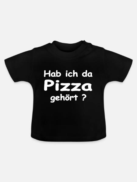 Pizza - Baby Bio-T-Shirt mit Rundhals - Schwarz