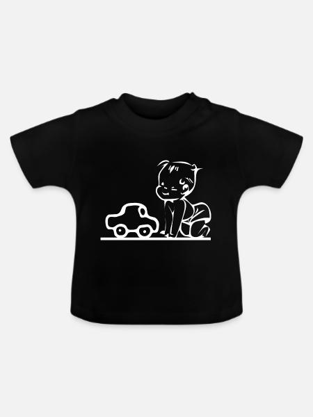 Auto - Baby Bio-T-Shirt mit Rundhals - Schwarz