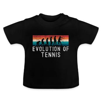 Tennisspieler Sport Netz Vorhand - Baby Bio-T-Shirt mit Rundhals - Schwarz - Vorne