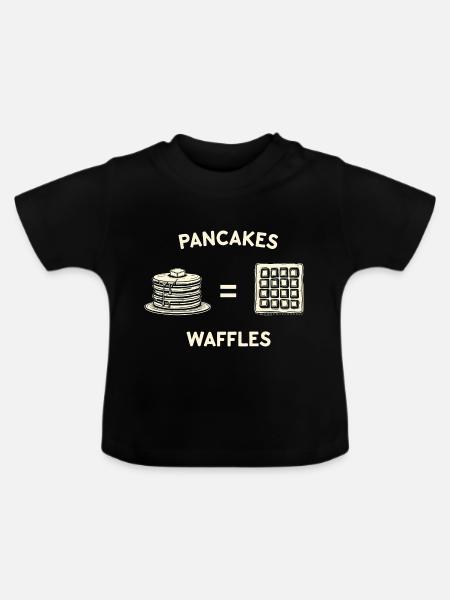 Pfannkuchen und Waffeln - Baby Bio-T-Shirt mit Rundhals - Schwarz