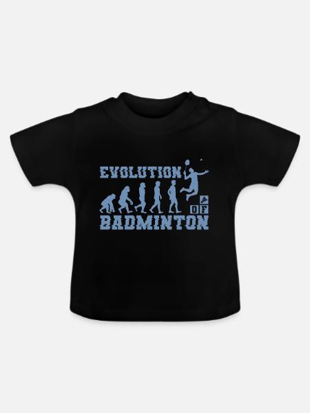 Badminton Evolution Silhouette - Baby Bio-T-Shirt mit Rundhals - Schwarz
