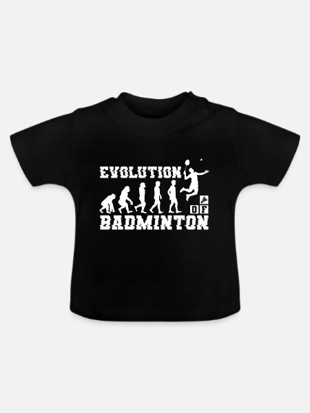 Badminton Evolution Silhouette - Baby Bio-T-Shirt mit Rundhals - Schwarz