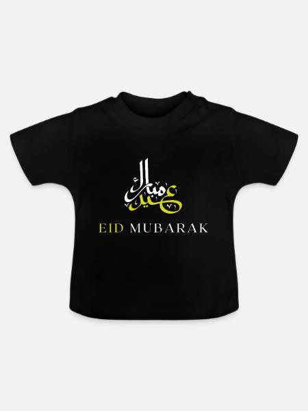 Islam Eid Mubarak - Baby Bio-T-Shirt mit Rundhals - Schwarz