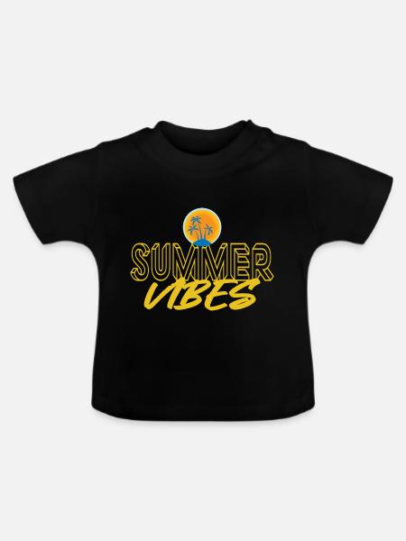 Vibrationen im Sommer - Baby Bio-T-Shirt mit Rundhals - Schwarz