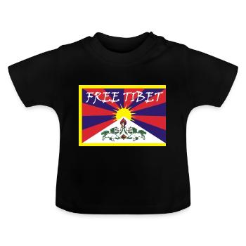 Free Tibet - Baby Bio-T-Shirt mit Rundhals - Schwarz - Vorne