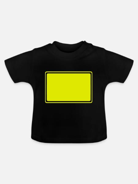 ortsschild - Baby Bio-T-Shirt mit Rundhals - Schwarz