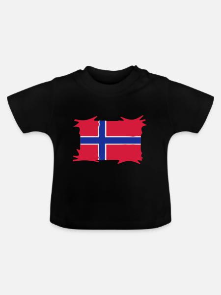 norwegen3 - Baby Bio-T-Shirt mit Rundhals - Schwarz