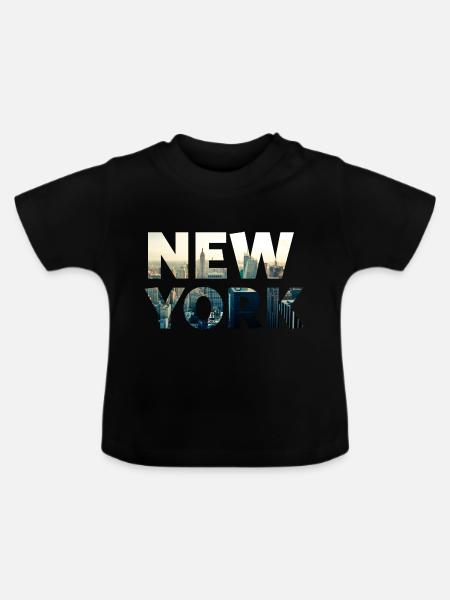 new york - Baby Bio-T-Shirt mit Rundhals - Schwarz