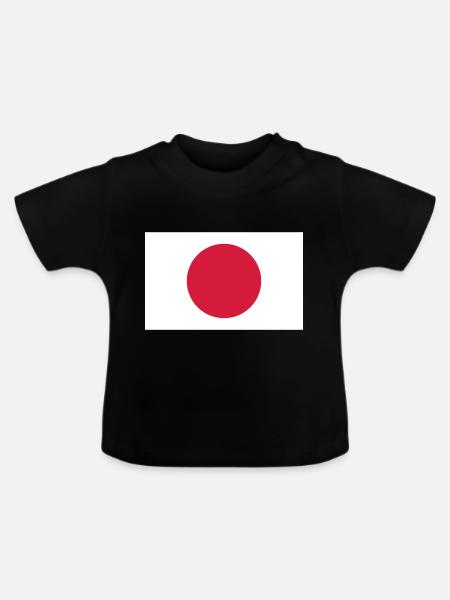 japan flag - Baby Bio-T-Shirt mit Rundhals - Schwarz