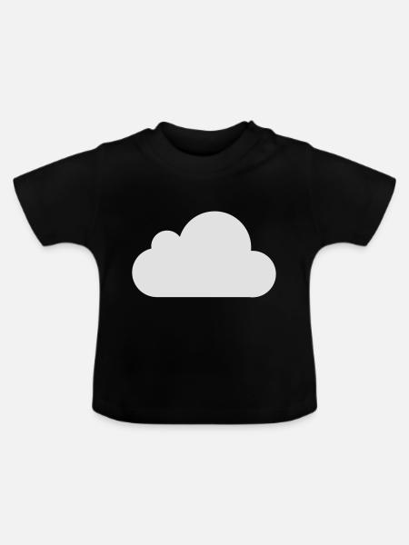 Wolke - Baby Bio-T-Shirt mit Rundhals - Schwarz