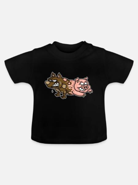 Schweinehund - Baby Bio-T-Shirt mit Rundhals - Schwarz