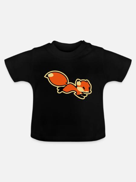 Fox - Baby Bio-T-Shirt mit Rundhals - Schwarz