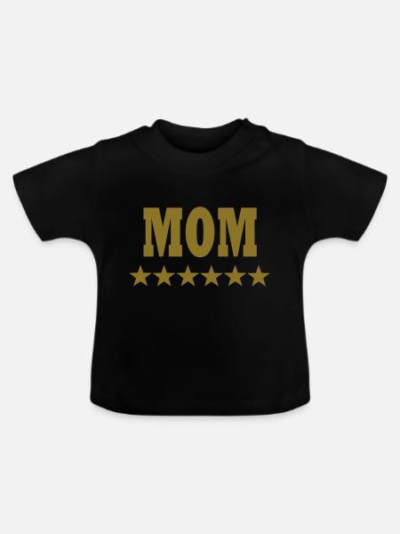 Mom - Baby Bio-T-Shirt mit Rundhals - Schwarz