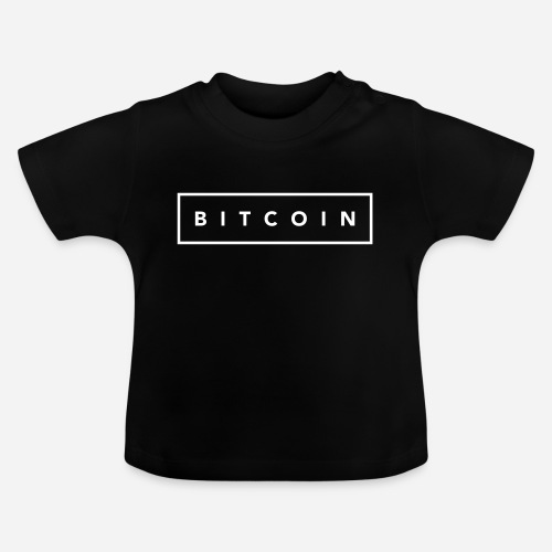 Bitcoin hvide firkant - Økologisk T-shirt til baby, rund hals