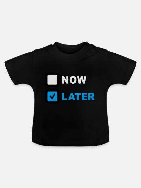 Now Later Question - Baby Bio-T-Shirt mit Rundhals - Schwarz
