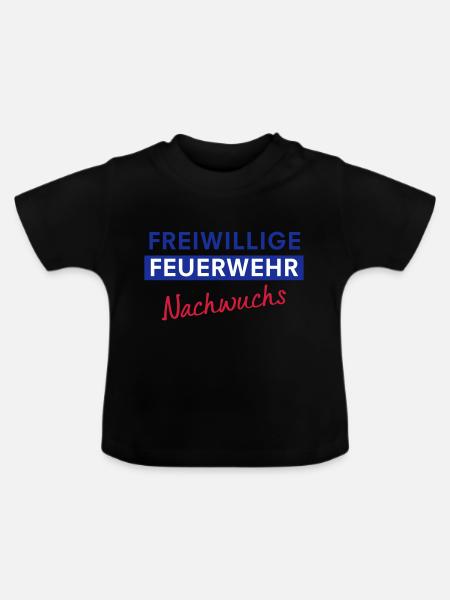 Freiwillige Feuerwehr Nachwuchs - Baby Bio-T-Shirt mit Rundhals - Schwarz