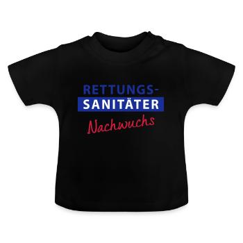 Rettungssanitäter Nachwuchs - Baby Bio-T-Shirt mit Rundhals - Schwarz - Vorne