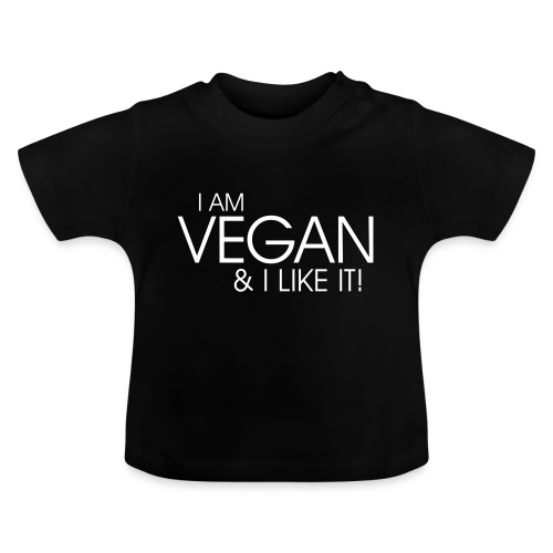 I am vegan and I like it - Baby Bio-T-Shirt mit Rundhals