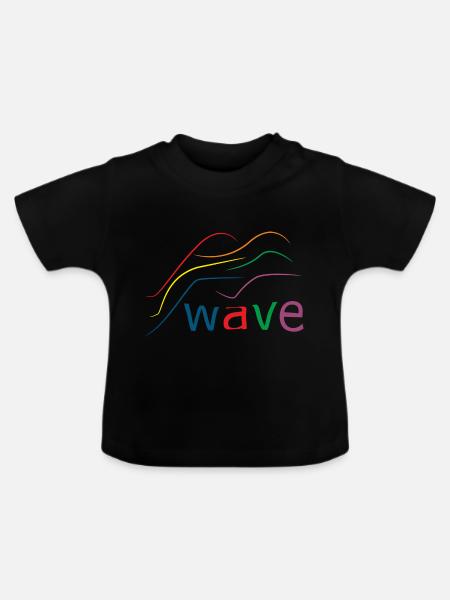 wave - Baby Bio-T-Shirt mit Rundhals - Schwarz
