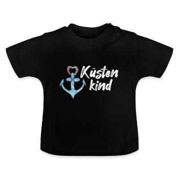 Coastal child anchor ocean sea - Baby Organic T-Shirt with Round Neck - black - Front
