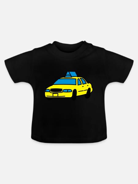 Taxi - Baby Bio-T-Shirt mit Rundhals - Schwarz