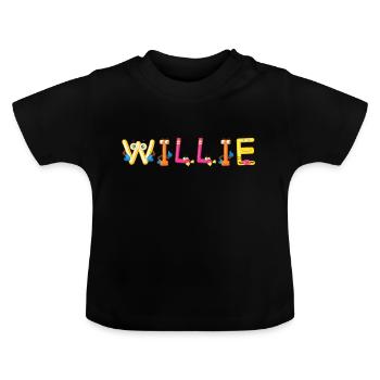 Willie - Baby Bio-T-Shirt mit Rundhals - Schwarz - Vorne