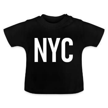NYC - New York City - USA - Big Apple - Manhattan - Baby Bio-T-Shirt mit Rundhals - Schwarz - Vorne