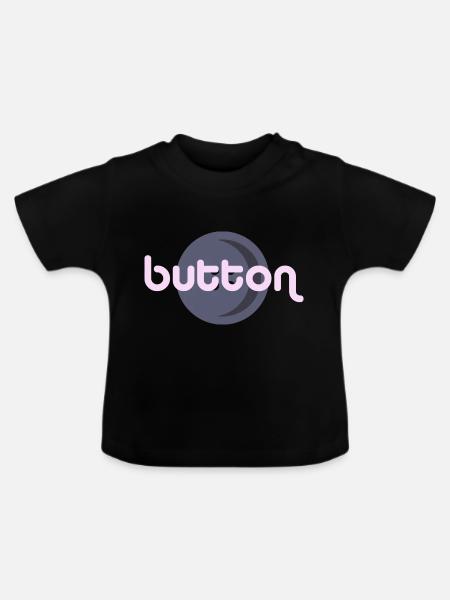 Button - Baby Bio-T-Shirt mit Rundhals - Schwarz