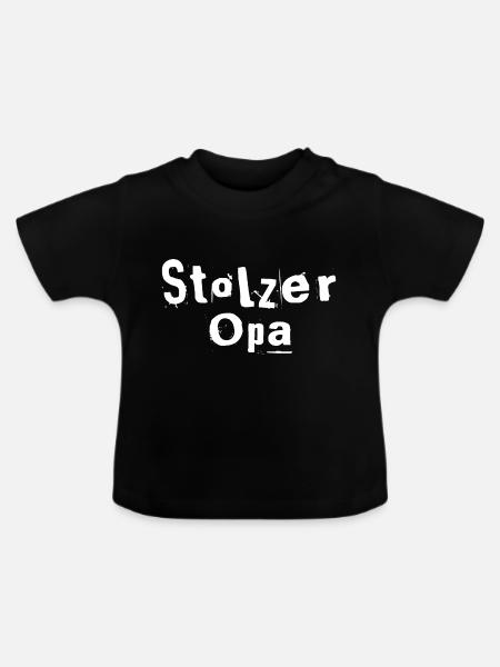Stolzer Opa - Baby Bio-T-Shirt mit Rundhals - Schwarz