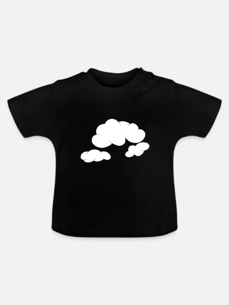 Wolken - Baby Bio-T-Shirt mit Rundhals - Schwarz