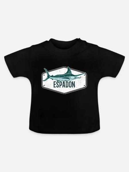 Schwertfisch Schwert - Baby Bio-T-Shirt mit Rundhals - Schwarz