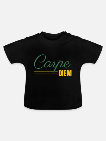 Carpe DIEM - Baby Bio-T-Shirt mit Rundhals - Schwarz