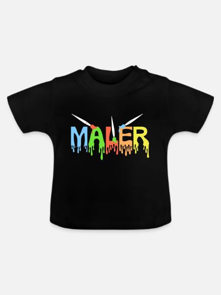 Maler, Zeichner, Handwerker, Künstler - Baby Bio-T-Shirt mit Rundhals - Schwarz