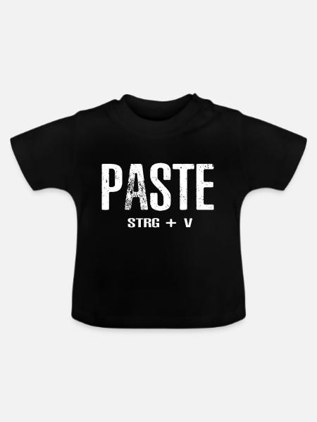 Paste STRG+V - Baby Bio-T-Shirt mit Rundhals - Schwarz