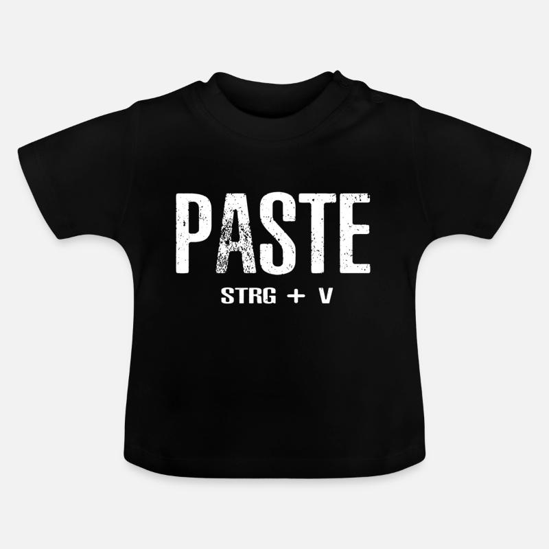 Paste STRG+V - Baby Bio-T-Shirt mit Rundhals - Schwarz