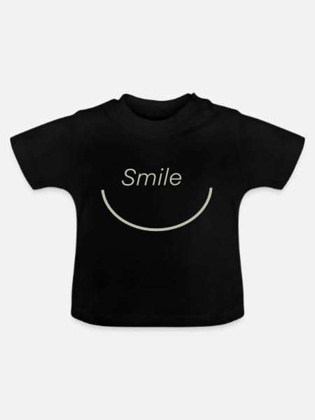 smile - Baby Bio-T-Shirt mit Rundhals - Schwarz
