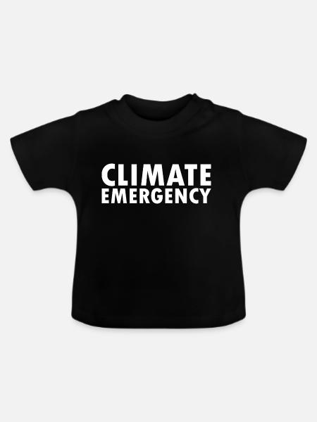 Climate emergency - Baby Bio-T-Shirt mit Rundhals - Schwarz