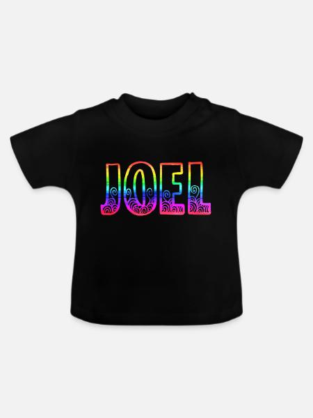 joel rs regenbogen - Baby Bio-T-Shirt mit Rundhals - Schwarz