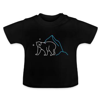 Polar Bear Walking - Baby Bio-T-Shirt mit Rundhals - Schwarz - Vorne