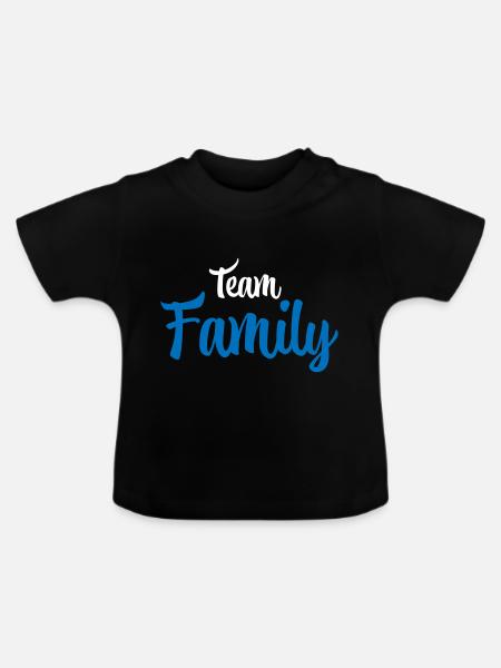 Team family - Baby Bio-T-Shirt mit Rundhals - Schwarz