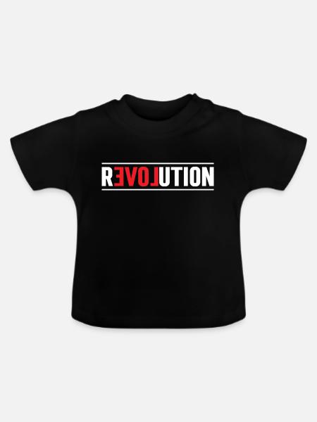 Die Revolution der Liebe - Baby Bio-T-Shirt mit Rundhals - Schwarz