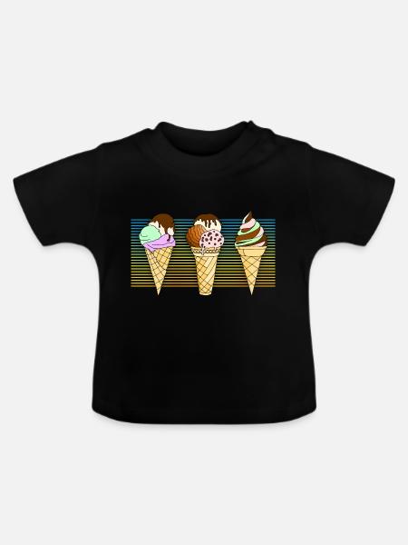 Eis - Baby Bio-T-Shirt mit Rundhals - Schwarz