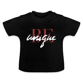 be unique - Baby Organic T-Shirt with Round Neck - black - Front