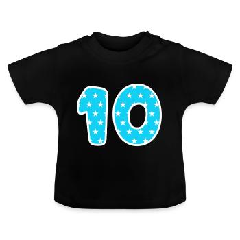 Dix - T-shirt bio col rond Bébé - noir - Devant